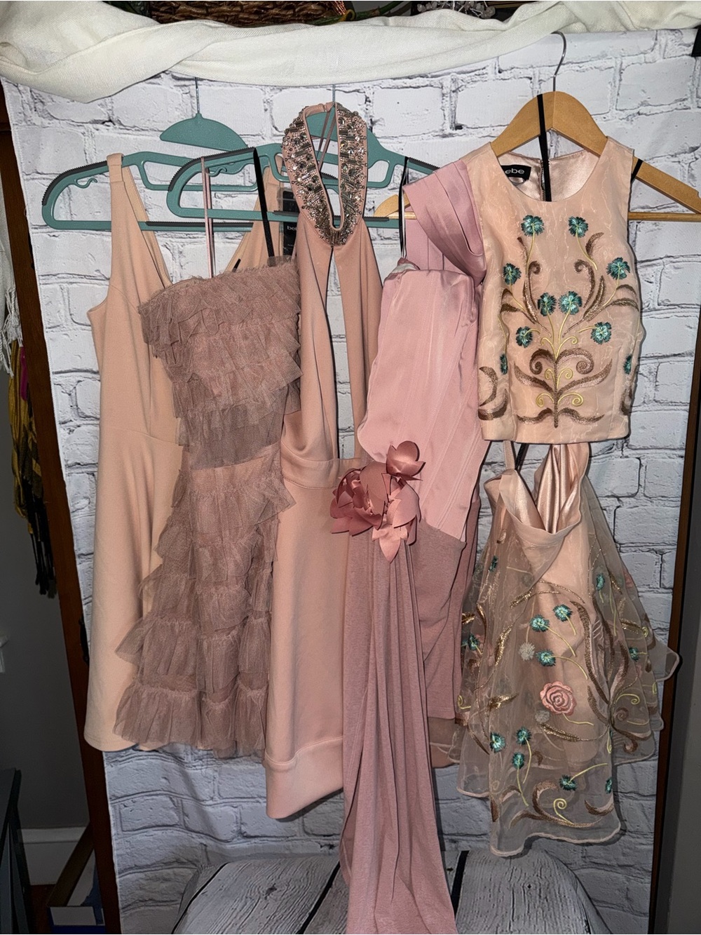 Women’s Pink Embroidered & Ruffle Dresses Collection